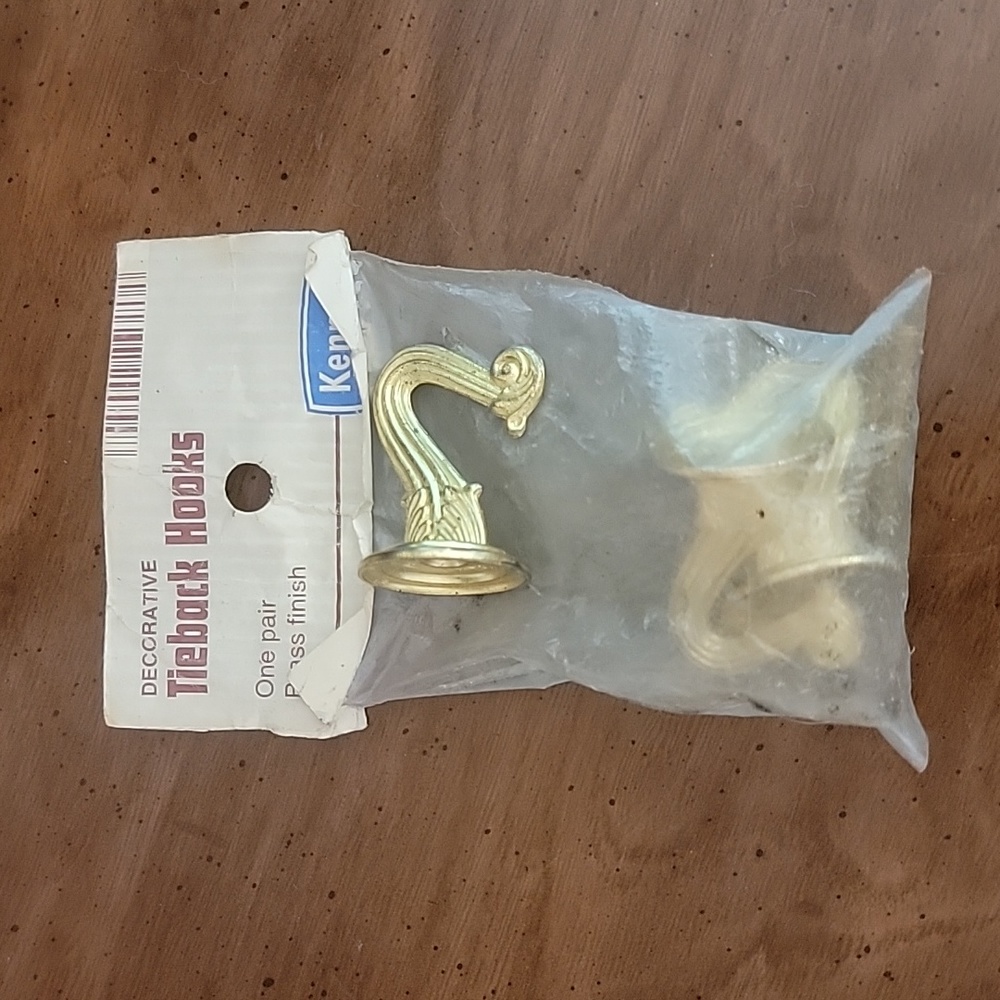 Kenny Brass Finish Tie Back Hooks